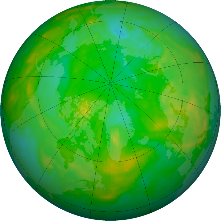 Arctic ozone map for 13 July 2004